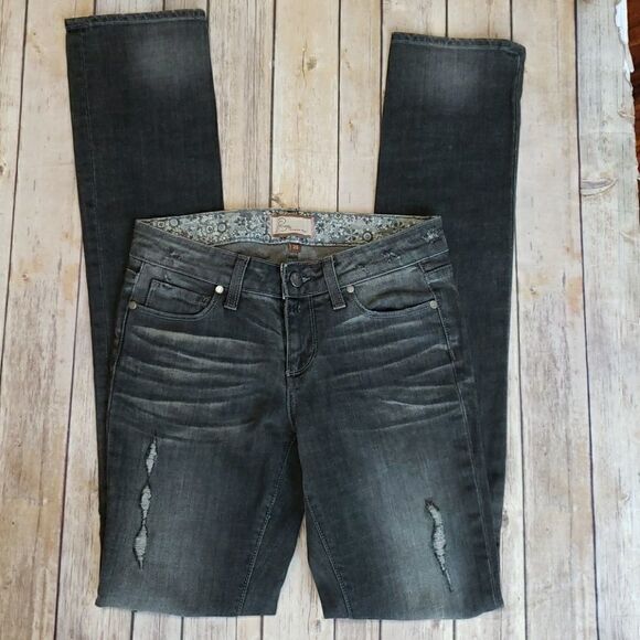 PAIGE Denim - Paige Jeans Gray distressed straight leg Skyline size 25